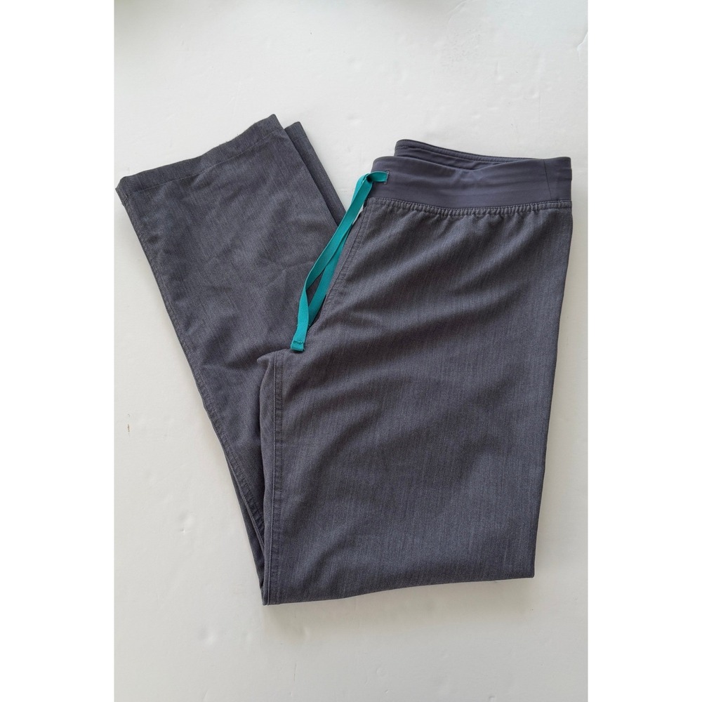 FIGS Technical Collection Gray Yoga Waistband Scrub Pants T21003 Womens Medium